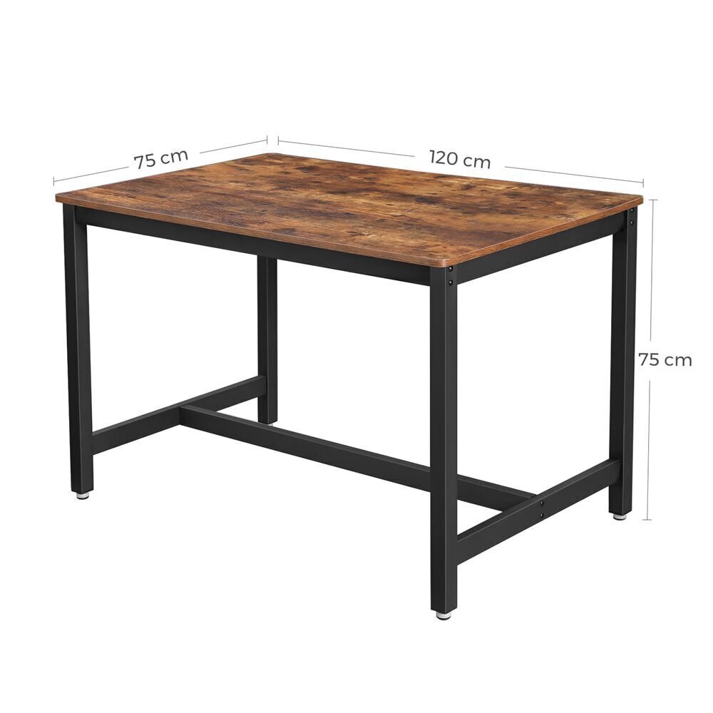 Pusdienu galds Songmics 120x75 cm, brūns/melns cena un informācija | Virtuves galdi, ēdamgaldi | 220.lv