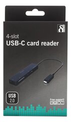 Karšu lasītājs Deltaco UCR-154, USB-C, SD, Micro SD, M2 cena un informācija | Adapteri un USB centrmezgli | 220.lv