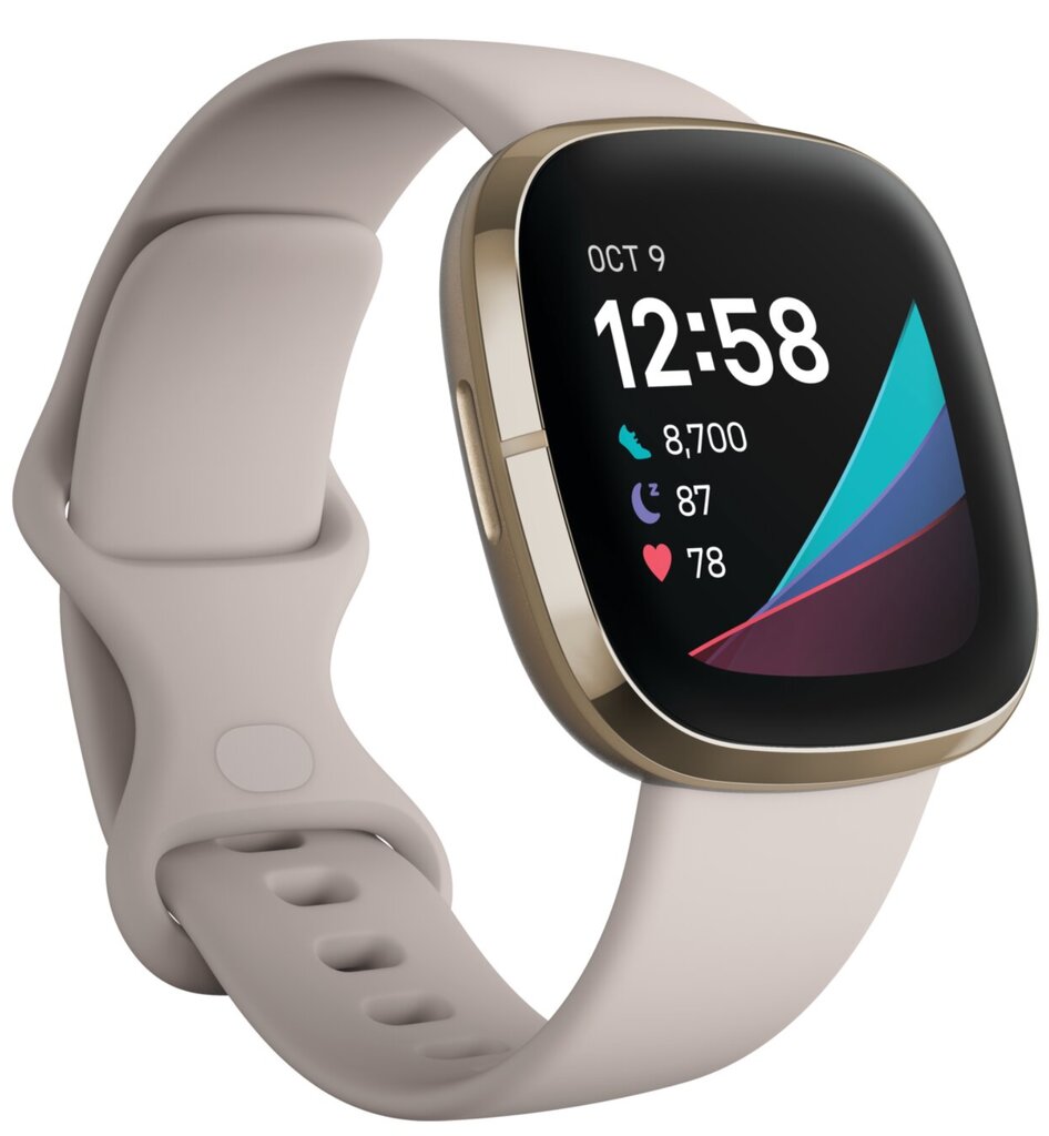 Fitbit Sense Lunar White/Soft Gold цена и информация | Viedpulksteņi (smartwatch) | 220.lv