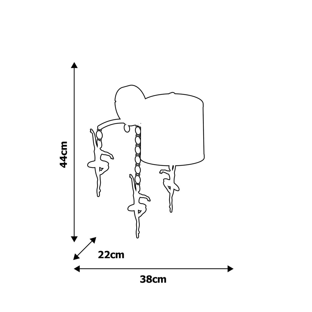 Milagro bērnu sienas lampa Balerina cena un informācija | Lampas bērnu istabai | 220.lv