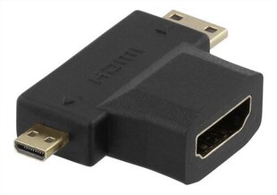 Adapteris Deltaco HDMI-22G, HDMI-M/miniHDMI-F/microHDMI-F cena un informācija | Adapteri un USB centrmezgli | 220.lv