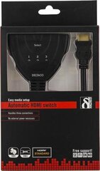 DELTACO 3 Pоrt HDMI Pigtail switсh / HDMI-7001 цена и информация | Адаптеры и USB разветвители | 220.lv