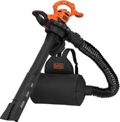 Elektriskais lapu pūtējs Black&Decker 2900W 3in1 цена и информация | Пылесосы для сбора листьев, измельчители веток, очистители тротуарной плитки | 220.lv