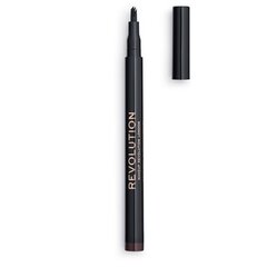 Uzacu zīmulis Makeup Revolution Micro Brow 1 ml, Dark Brown цена и информация | Карандаши, краска для бровей | 220.lv