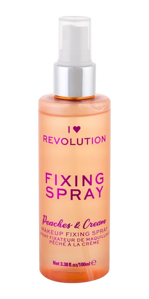 Izsmidzināms grima fiksators I Love Revolution Peaches & Cream, 100 ml cena un informācija | Grima bāzes, tonālie krēmi, pūderi | 220.lv