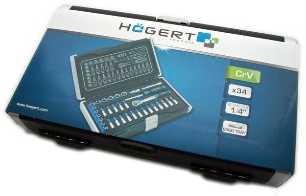 Instrumentu komplekts 34 gab., 1/4 "HOGERT cena un informācija | Rokas instrumenti | 220.lv