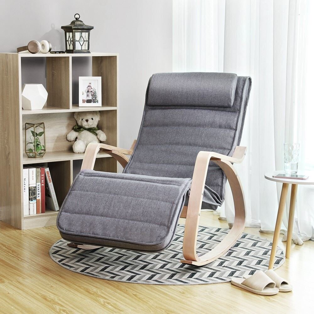 Šūpuļkrēsls Songmics 91 cm, pelēks cena un informācija | Atpūtas krēsli | 220.lv