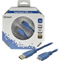 Deltaco USB3-030-K, USB 3.0 "A-micro B", 3 м цена и информация | Кабели для телефонов | 220.lv