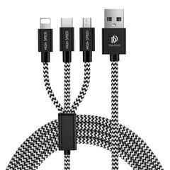 USB кабель Dux Ducis K-ONE 3в1 MicroUSB-Lightning-Type-C FastCharging, 1.2 м цена и информация | Кабели для телефонов | 220.lv