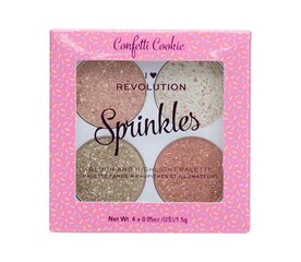 Vaigi sārtumu palete Makeup Revolution London I Heart Revolution Sprinkles, 6 g, Confetti Cookie cena un informācija | Bronzeri, vaigu sārtumi | 220.lv