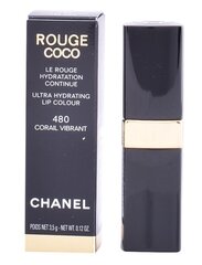 Lūpu krāsa Chanel Rouge Coco 480 Corail Vibrant, 3,5 g cena un informācija | Lūpu krāsas, balzāmi, spīdumi, vazelīns | 220.lv