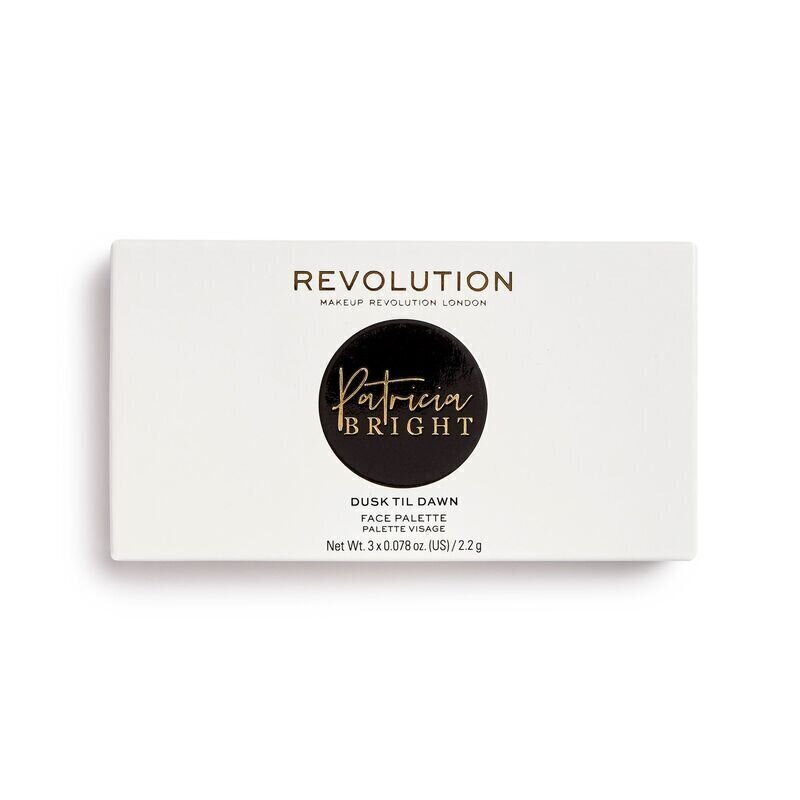Sejas konturēšanas palete Makeup Revolution Patricia Bright 6.6 g, Dusk Till&Dawn Face cena un informācija | Bronzeri, vaigu sārtumi | 220.lv