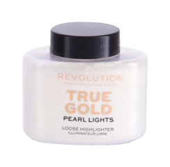 Izgaismojošs sejas produkts Makeup Revolution London Pearl Lights Loose 25 g, True Gold cena un informācija | Bronzeri, vaigu sārtumi | 220.lv
