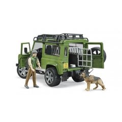 Auto modelis Land Rover Defender ar mežzini un suni Bruder, 02587 cena un informācija | Rotaļlietas zēniem | 220.lv