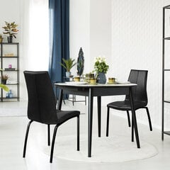 2-u ēdamistabas krēslu komplekts Selsey Zagorac, melns cena un informācija | Virtuves un ēdamistabas krēsli | 220.lv