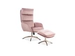 Krēsls ar pufu Signal Meble Monroe, rozā