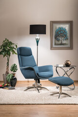 Кресло с пуфом Signal Meble Regan, синее цена и информация | Кресла для отдыха | 220.lv