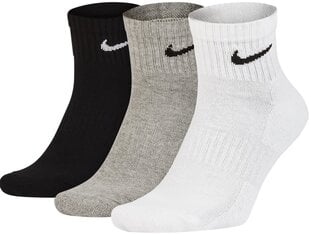 Nike Zeķes U NK Everyday Cush Ankle 3PR Black White Grey cena un informācija | Vīriešu zeķes | 220.lv