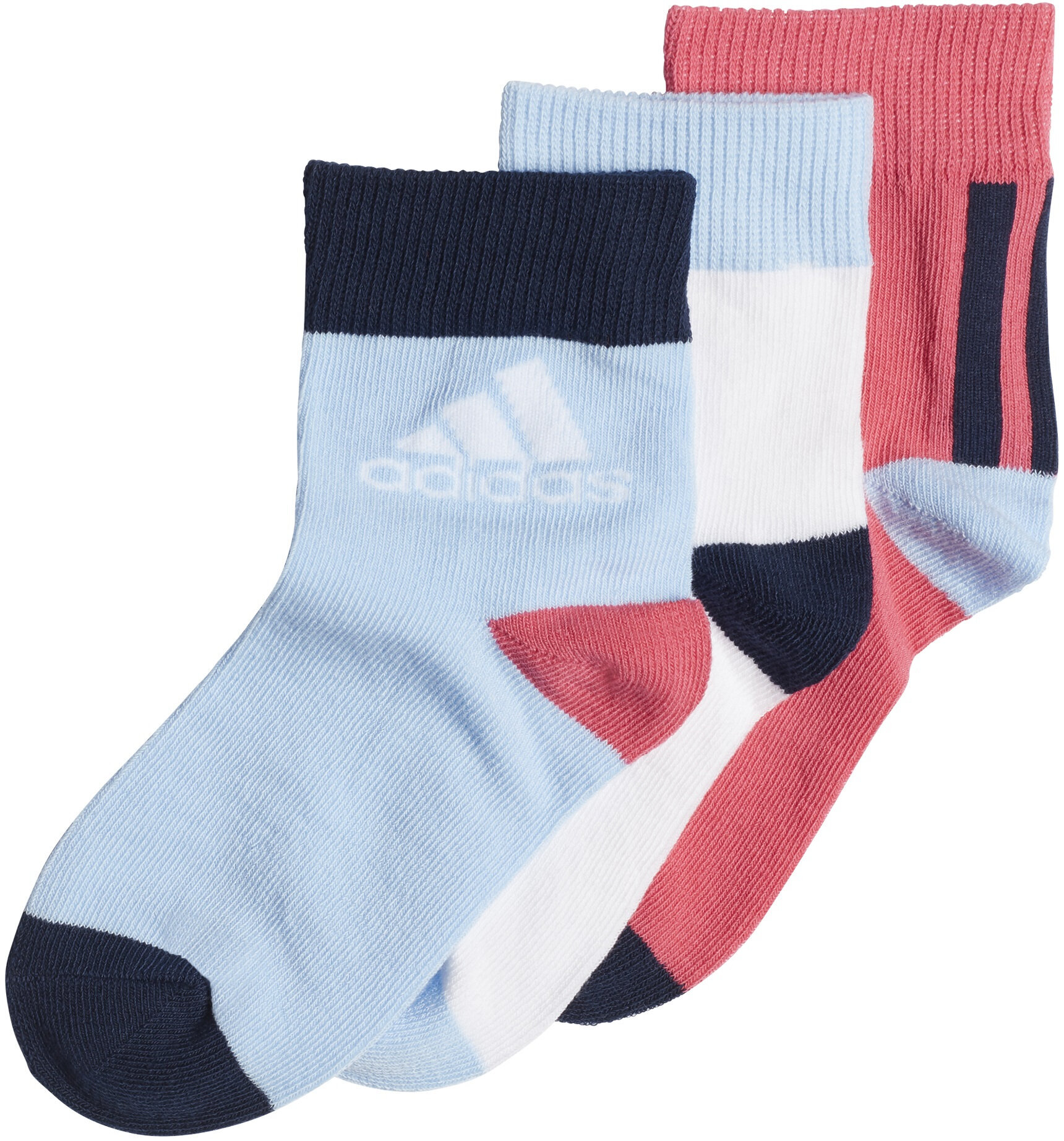 Adidas Zeķes Bērniem LK Ankle S 3PP White Pink Blue cena | 220.lv