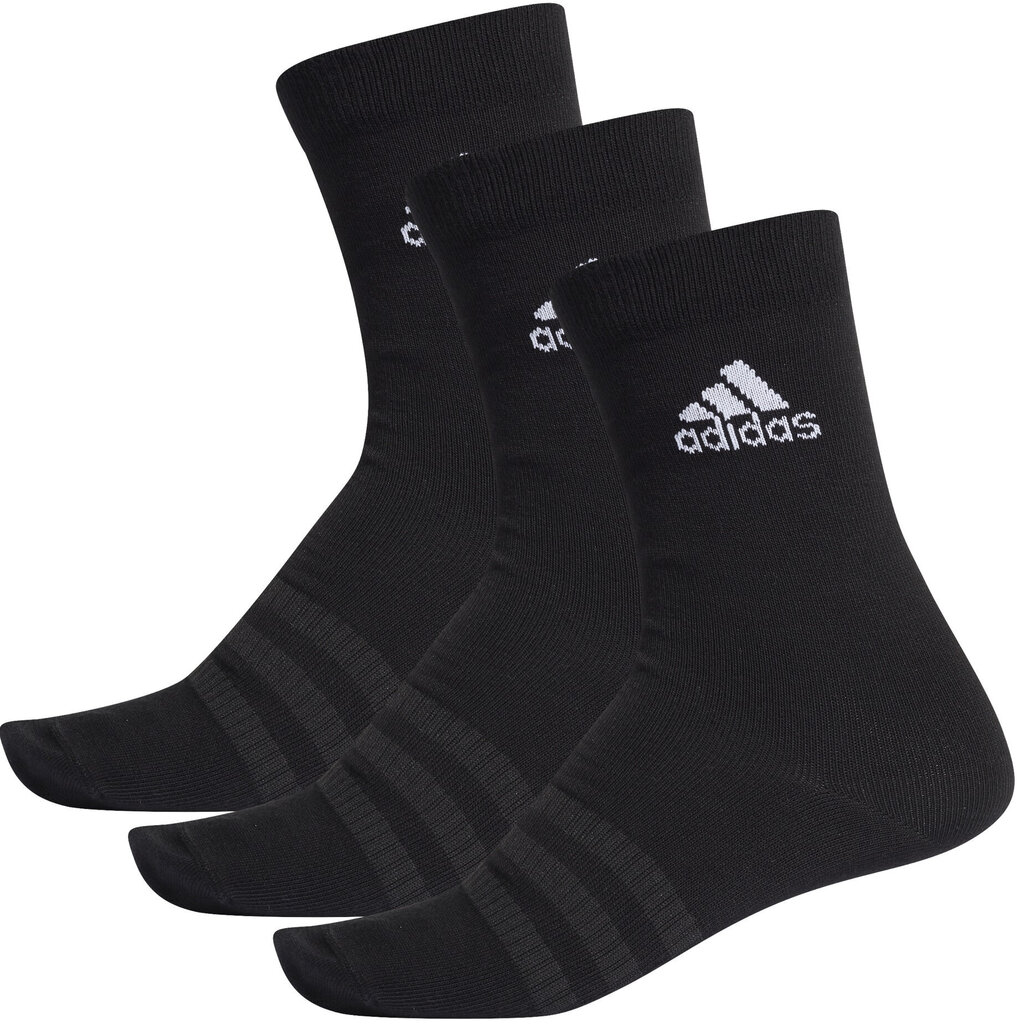 Adidas Zeķes Light Crew 3PP Black, 3 pāri cena un informācija | Vīriešu zeķes | 220.lv