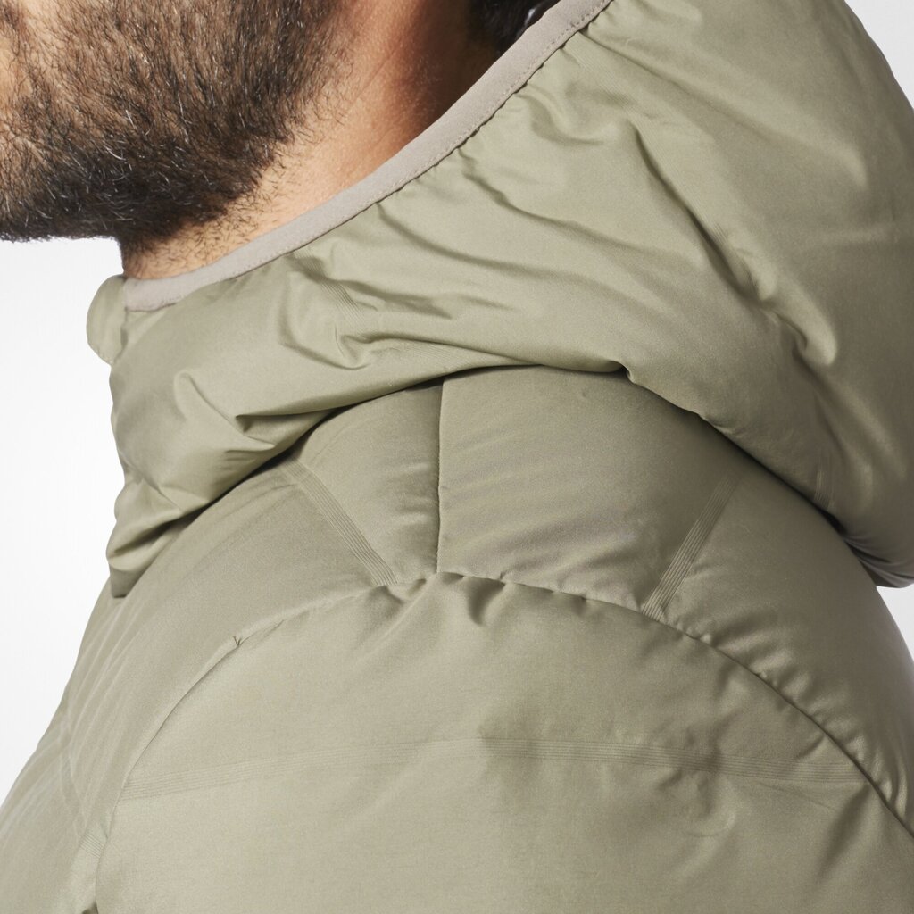 Adidas Dūnu Jaka Helionic Hooded Down Jacket Trace Cargo cena un informācija | Vīriešu virsjakas | 220.lv