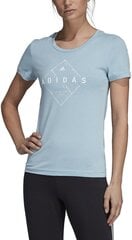Блуза Adidas Emblem Tee Blue цена и информация | Спортивная одежда для женщин | 220.lv