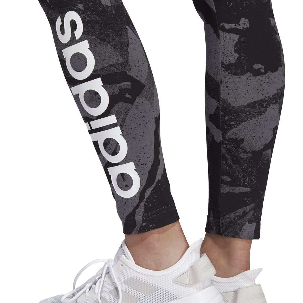 Adidas Legingi W E AOP Tights Black Grey cena un informācija | Sporta apģērbs sievietēm | 220.lv