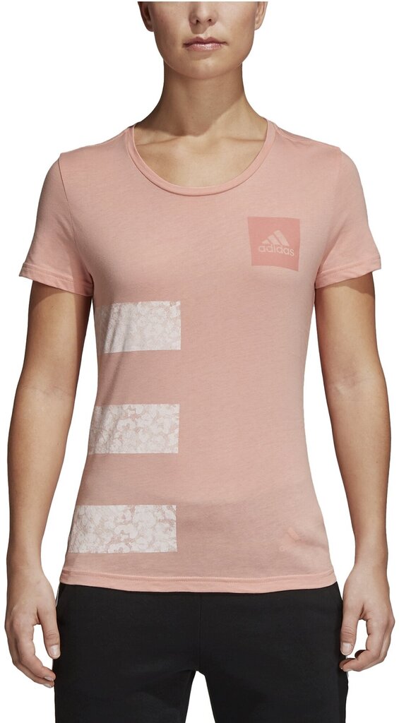 Adidas Blūze Three Stripes Pink White цена и информация | Sporta apģērbs sievietēm | 220.lv