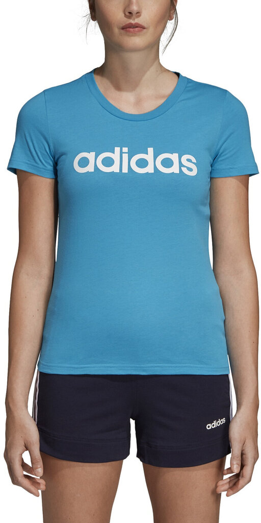 Adidas Krekliņš W E Lin Slim T Blue цена и информация | Sporta apģērbs sievietēm | 220.lv