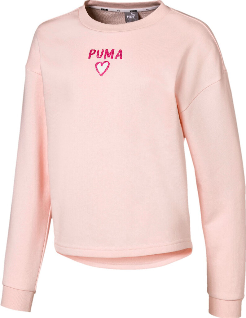 Puma Džemperis Pusaudžiem Alpha Crew Sweat Pink cena un informācija | Jakas, džemperi, žaketes, vestes meitenēm | 220.lv