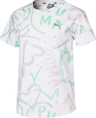Puma Футболка для подростков Alpha Aop Tee G White цена и информация | Рубашки для девочек | 220.lv