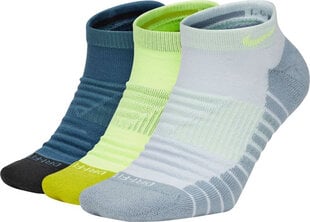 Nike Zeķes U NK Evry Max Cush NS 3PR Blue Yellow Grey cena un informācija | Vīriešu zeķes | 220.lv