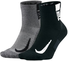Nike Zeker U NK Mltplier Ankle 2PR Grey Black cena un informācija | Vīriešu zeķes | 220.lv