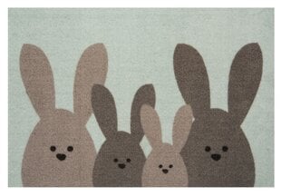 Hanse Home durvju paklājs Printy Bunny Family, 40x60 cm cena un informācija | Kājslauķi | 220.lv