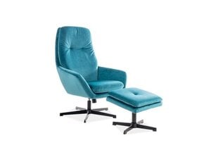 Кресло с пуфом Signal Meble Ford, синее цена и информация | Кресла в гостиную | 220.lv