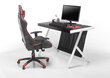 Spēļu krēsls MC Akcent McRacing 5, melns/sarkans cena un informācija | Biroja krēsli | 220.lv