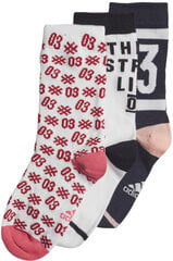 Adidas Детские носки YA GR Scks 3PP White Black Red цена и информация | Носки, колготки для девочек | 220.lv
