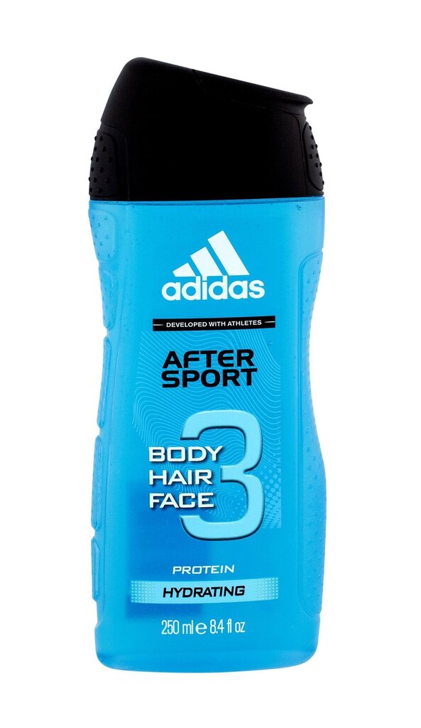 Dušas želeja vīriešiem Adidas After Sport 3in1, 250 ml цена и информация | Dušas želejas, eļļas | 220.lv