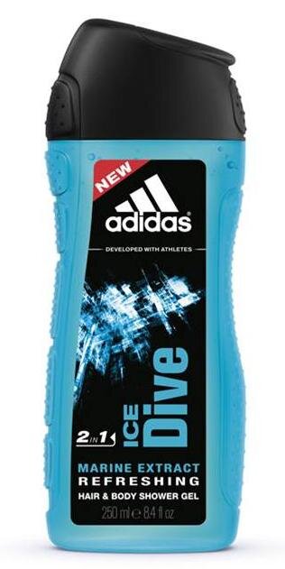 Dušas želeja Adidas Ice Dive 250 ml cena un informācija | Parfimēta vīriešu kosmētika | 220.lv