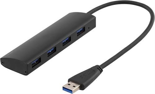 USB koncentrators Deltaco UH-481, USB A, 0.3 m цена и информация | Adapteri un USB centrmezgli | 220.lv