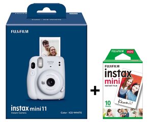 Fujifilm Instax Mini 11 (Sky Blue) + FUJIFILM Instax Mini Film (Glossy) (Color) 20 шт. фото листовки цена и информация | Фотоаппараты мгновенной печати | 220.lv