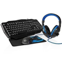 Nedis GCK41100BKUS Gaming Combo Kit 4-in-1 цена и информация | Клавиатуры | 220.lv