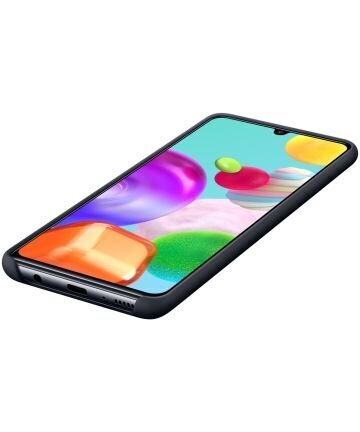 EF-PA415TBE Samsung Silicone Cover for Galaxy A41 Black cena un informācija | Telefonu vāciņi, maciņi | 220.lv