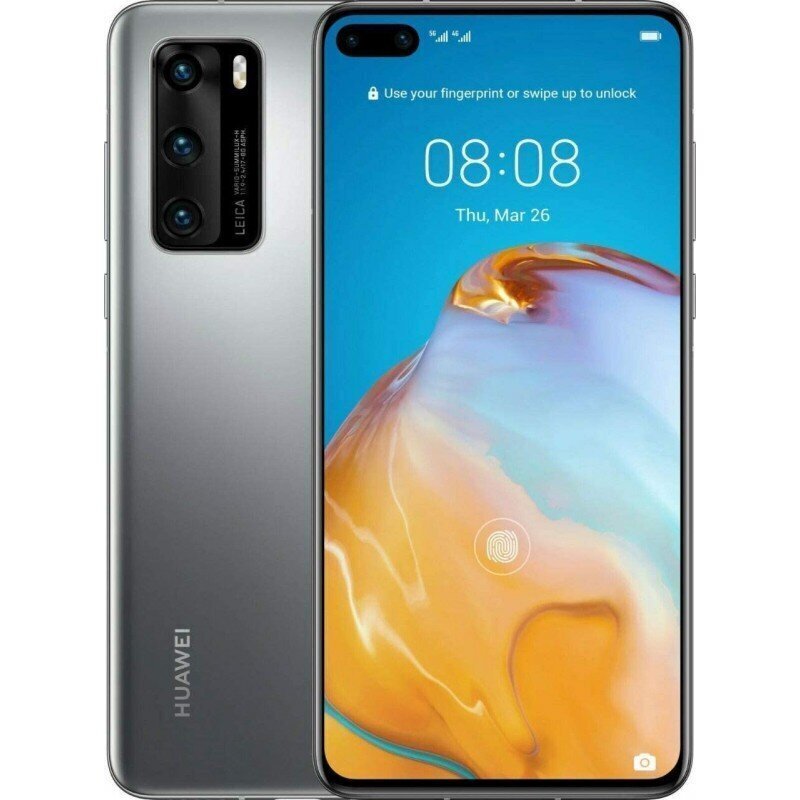 Huawei P40 5G, 128GB, Dual SIM, Silver Frost cena un informācija | Mobilie telefoni | 220.lv