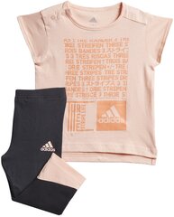 Детский спортивный костюм Adidas I MM Tight Set Coral Black цена и информация | Комплекты для девочек | 220.lv