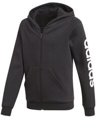 Джемпер для подростков Adidas Yg E Lin Fz Hoodie Black цена и информация | Свитеры, жилетки, пиджаки для мальчиков | 220.lv