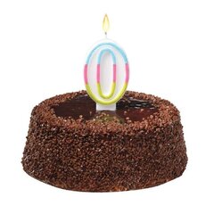 Susy Card dzimšanas dienas svece, cipars 0, krāsains, 9 cm cena un informācija | Svētku dekorācijas | 220.lv