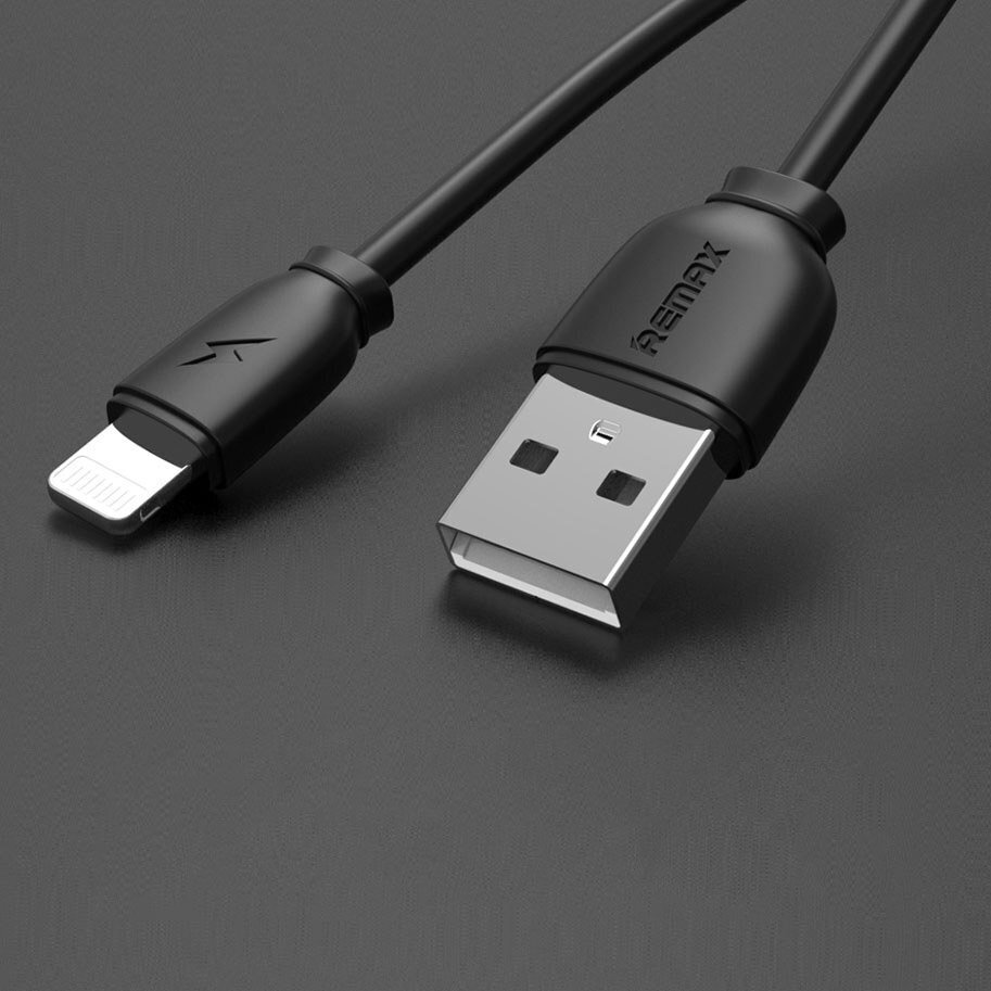 USB kabelis Remax RC-134i Lightning 2.1A melns 1.0m cena un informācija | Savienotājkabeļi | 220.lv