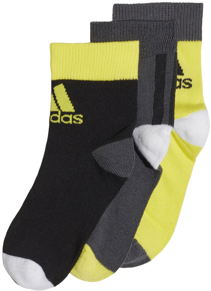 Adidas Zeķes LK Ankle S 3PP Black Grey Yellow cena un informācija | Zēnu zeķubikses, zeķes | 220.lv