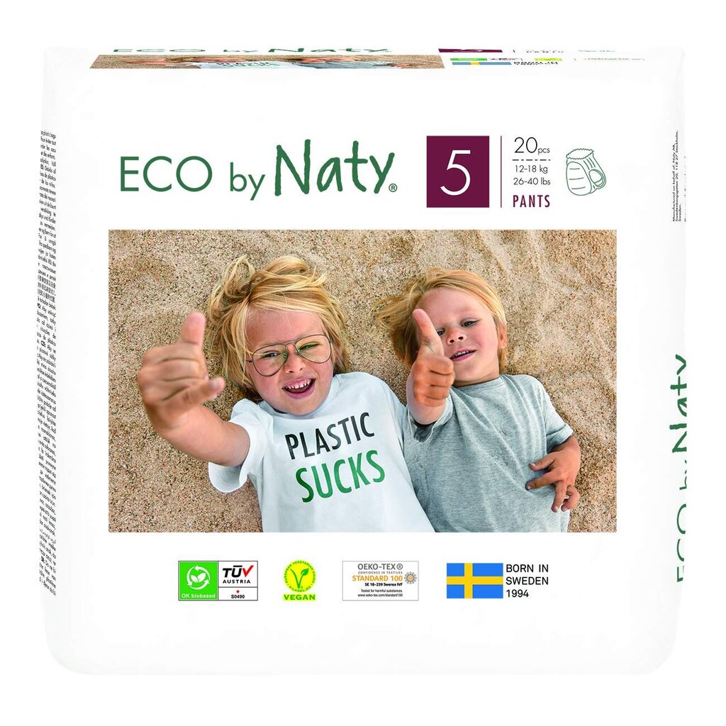 Organiskās autiņbiksītes Nature Babycare 5 Junior, 12-18kg, 20gab. цена и информация | Autiņbiksītes | 220.lv